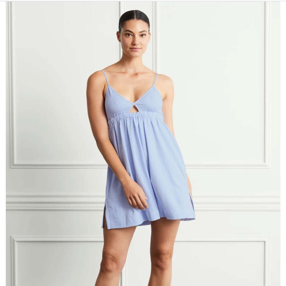 Hill House Aurora Sleep Dress Power Blue Gingham size M new with tags! - Picture 4 of 10
